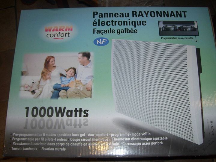 Radiateur ?lectrique panneau rayonnant 1000 Watts ( nouveau )